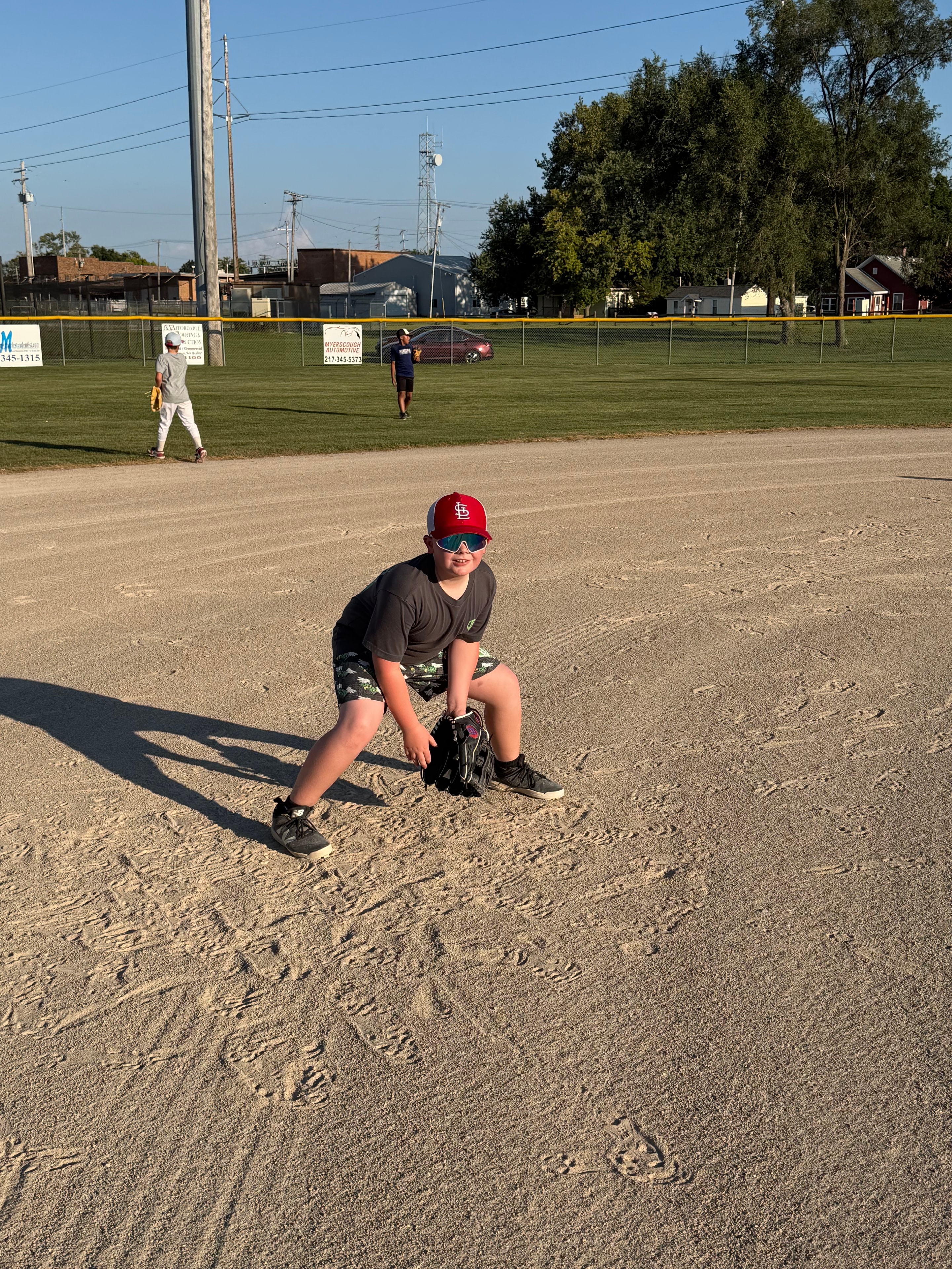 Velocity player set in an infield ready position